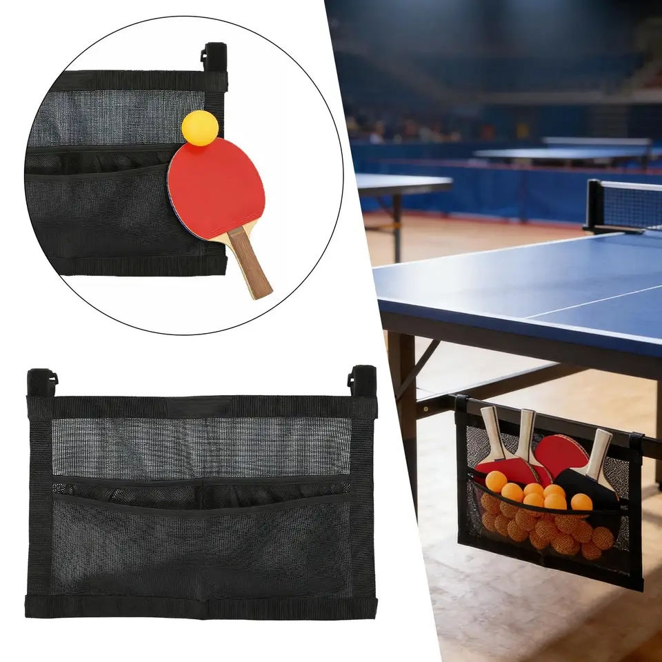 Table Tennis Kit Bag - New Mesh Pingpong Ball Holder Large